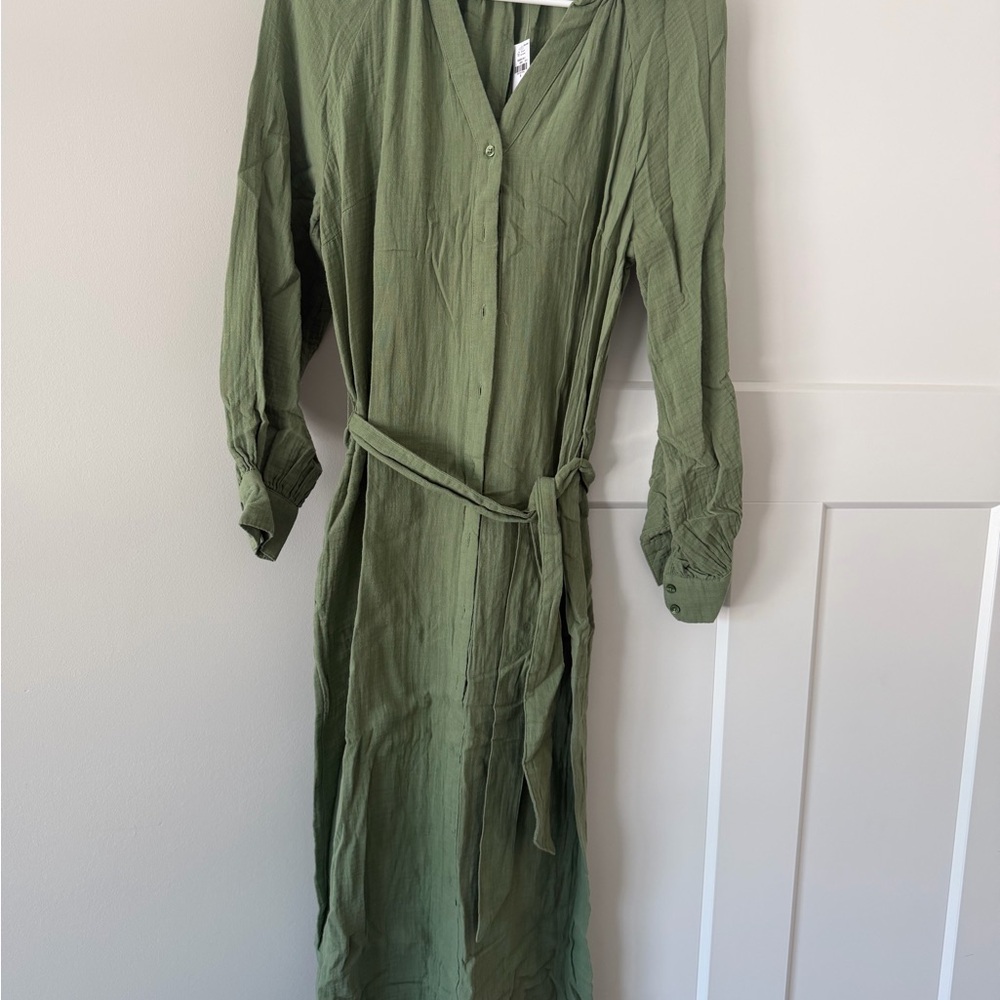 Elegant Green Button Down Dress